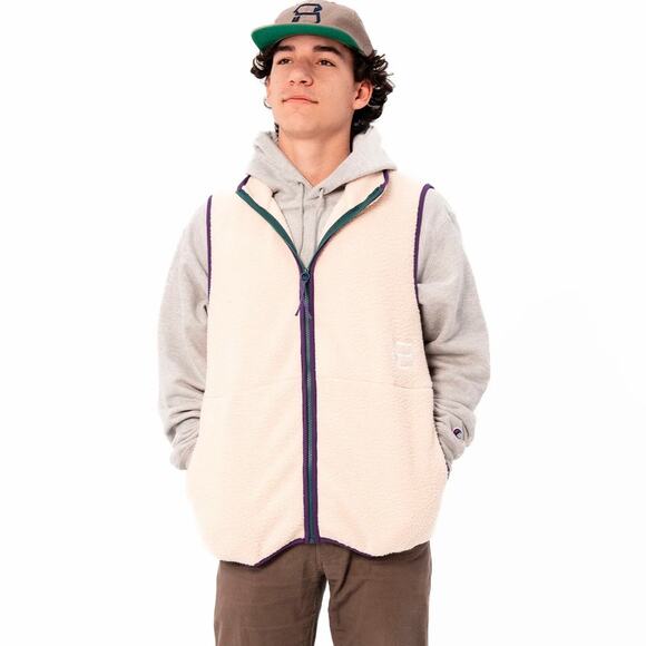 Sugarloaf Social Club Fleece Vest Cream Size Small Unisex - Picture 1 of 16